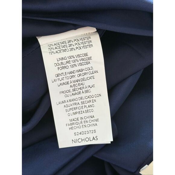 Nicholas the Label Womens Eartha Off The Shoulder Satin Gown Midnight Size 8 - Picture 11 of 12